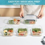 5-Pack Airtight 33oz Glass Food Storage Containers