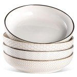 Ceramic Pasta Bowl Set - 4 Large Bowls