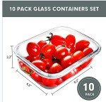 10 Pack Airtight Glass Meal Prep Containers
