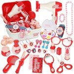 Girls' Pretend Makeup Set with Accessories and Case