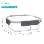 5-Pack Airtight 33oz Glass Food Storage Containers