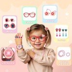 Girls' Pretend Makeup Set with Accessories and Case