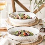 Ceramic Pasta Bowl Set - 4 Large Bowls