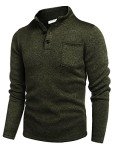 Men's Slim Fit Button Down Henley Sweatshirt