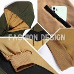 Men's Color Block Hooded Sweatshirt - Green & Khaki