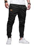 Men's Casual Joggers with Pockets - Black