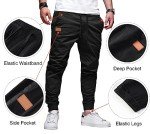 Men's Casual Joggers with Pockets - Black