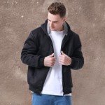 Men's Black Full Zip Fleece Hoodie with Pockets