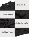 COOFANDY Men's Casual Quarter Neck Long Sleeve Polo