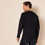Men's Slim-Fit Long-Sleeve Henley Shirt - Black