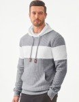 Men's Waffle Hooded Sweatshirt with Pocket - Light Grey