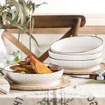 Ceramic Pasta Bowl Set - 4 Large Bowls