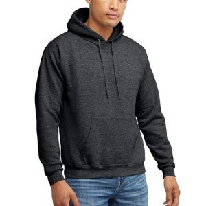 Hanes Men's EcoSmart Hooded Sweatshirt, Charcoal Large
