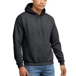 Hanes Men's EcoSmart Hooded Sweatshirt, Charcoal Large
