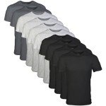 Gildan Men's Crew T-Shirts 10-Pack - Black/Grey