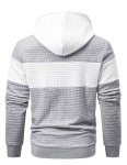 Men's Waffle Hooded Sweatshirt with Pocket - Light Grey