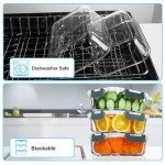 5 Pack 36 OZ Airtight Glass Meal Prep Containers