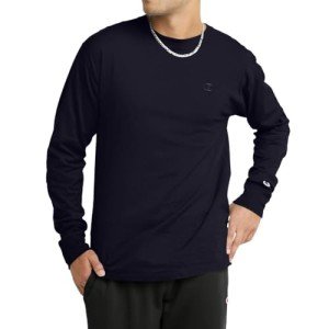 Champion Black Long-Sleeve Tee for Men, XL
