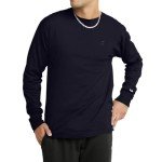 Champion Black Long-Sleeve Tee for Men, XL
