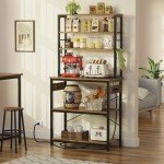 Rolanstar Rustic Baker's Rack with Power Outlet