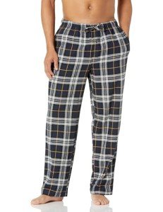 Men's Black/Yellow Plaid Flannel Pajama Pants