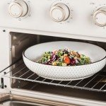 Ceramic Pasta Bowl Set - 4 Large Bowls