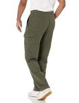 Men's Olive Cargo Fleece Sweatpants, Large