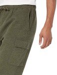 Men's Olive Cargo Fleece Sweatpants, Large