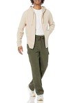 Men's Olive Cargo Fleece Sweatpants, Large