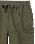 Men's Olive Cargo Fleece Sweatpants, Large