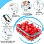 5 Pack 36 OZ Airtight Glass Meal Prep Containers