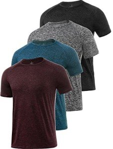 Ullnoy 4 Pack Men's Moisture Wicking T-Shirts