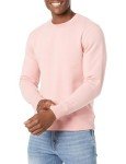 Men's Long-Sleeve Pink Crewneck Fleece Sweatshirt