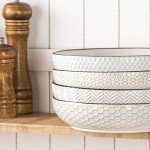 Ceramic Pasta Bowl Set - 4 Large Bowls