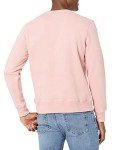 Men's Long-Sleeve Pink Crewneck Fleece Sweatshirt