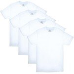 Hanes Men's ComfortSoft Cotton Crewneck T-Shirts - White 4 Pack