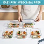Vtopmart 5-Pack Glass Food Storage Containers with Lids
