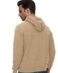 Men's Khaki Quilted Hoodie with Drawstring