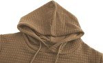 Men's Khaki Quilted Hoodie with Drawstring