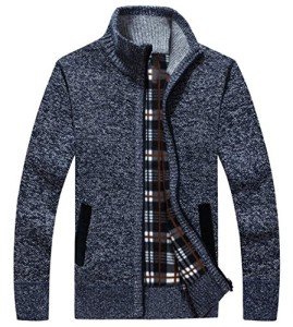 LemonGirl Men's Casual Slim Fit Zip Cardigan
