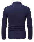 HMIYA Men's Long Sleeve Polo Shirt - Navy
