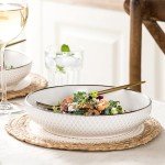 Ceramic Pasta Bowl Set - 4 Large Bowls