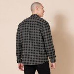 Men's Charcoal Buffalo Flannel Shirt - Large