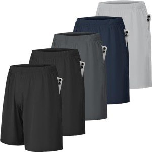 Men's Quick-Dry Athletic Workout Shorts with Pockets