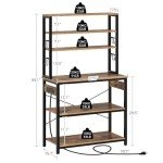 Rolanstar Rustic Baker's Rack with Power Outlet