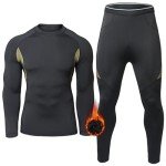 Men's Winter Thermal Cycling Clothing Set - Black