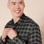 Men's Charcoal Buffalo Flannel Shirt - Large