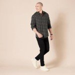 Men's Charcoal Buffalo Flannel Shirt - Large