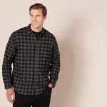 Men's Charcoal Buffalo Flannel Shirt - Large