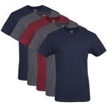 Men's Crew T-Shirts Multipack - Navy/Charcoal/Red